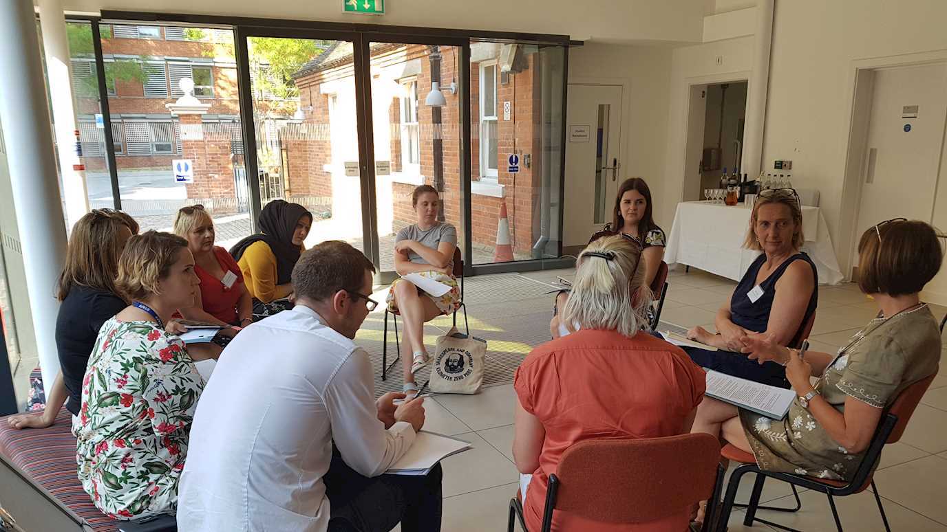 Teachers having a discussion at the 2018 TeacherHub Forum event